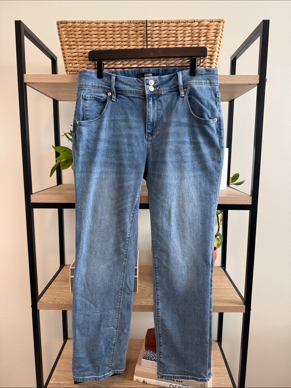 Hudson High-Rise Straight Leg Jeans, 12